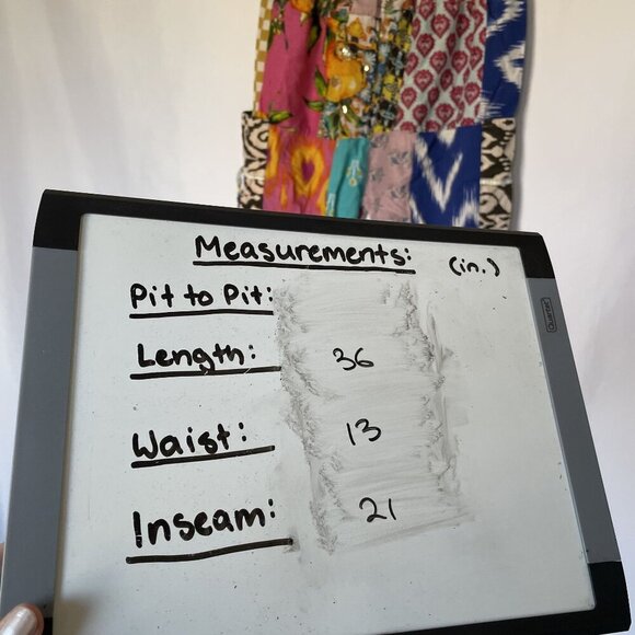 Vintage Boho Patchwork Harem Pants With Elastic Waist & Drawstring women's small - Picture 9 of 11